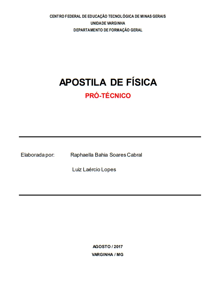 APOSTILA DE FÍSICA PRÓ-TÉCNICO