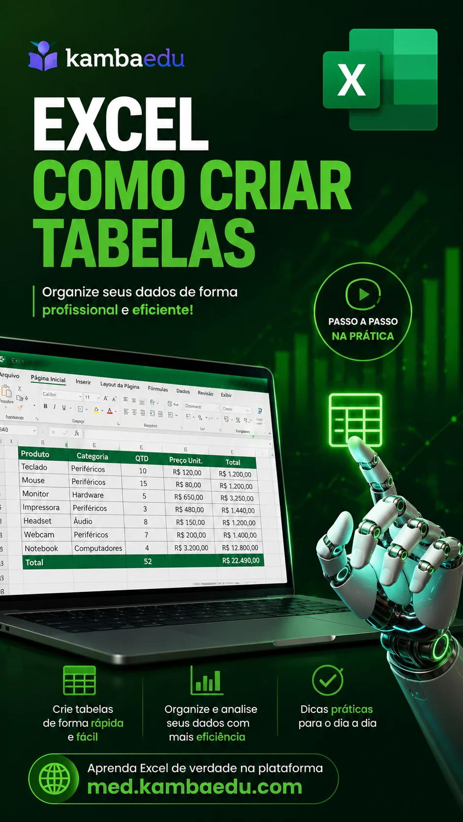 APRENDA EM UM VÍDEO - EXCEL DO ZERO - COMO CRIAR UMA TABELA SIMPLES